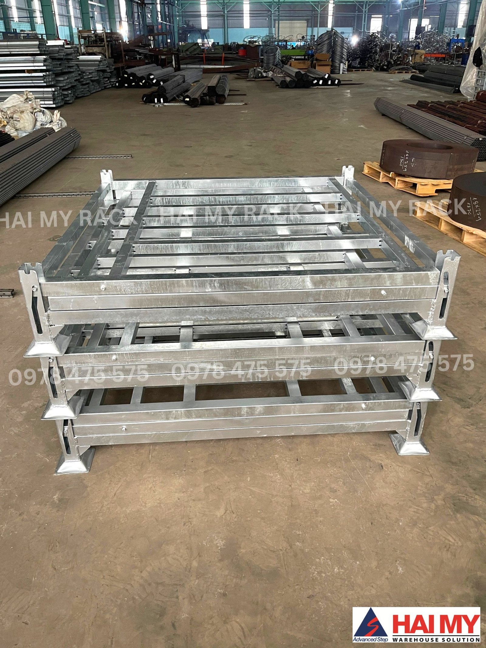 Pallet xếp chồng mạ kẽm nhúng nóng